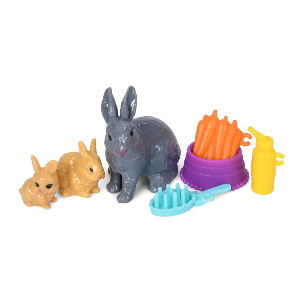 Дитячий ігровий набір з лялькою Bambi 618-18, 3 кролика, морква, аксесуари