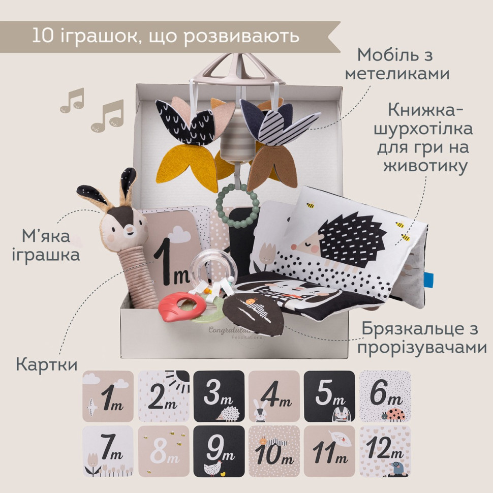 Подарунковий набір іграшок для новонародженого 