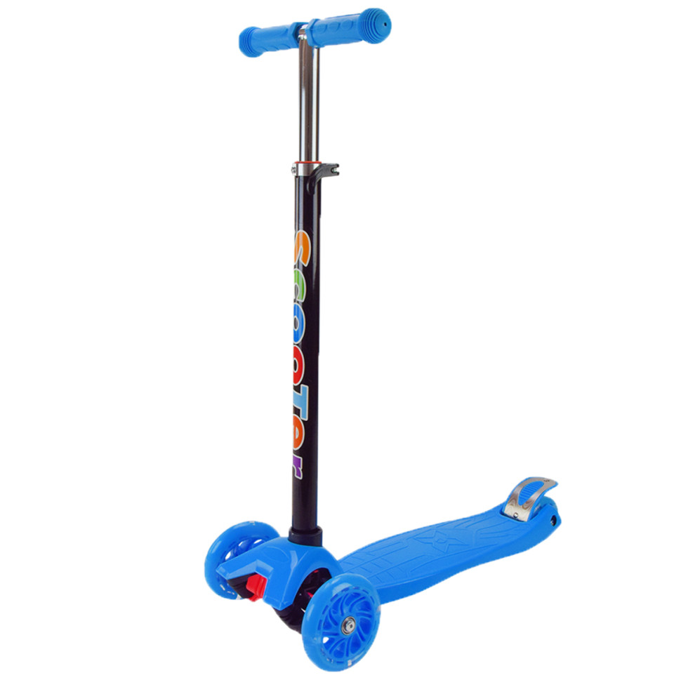 Самокат детский 3-х колесный Scooter Maxi Bambi SC2401(Blue) светящиеся колеса, синий