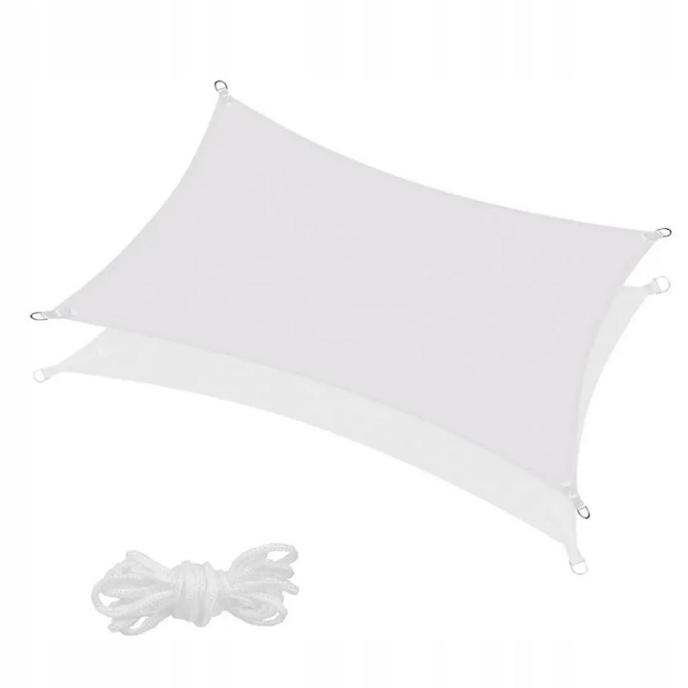 Тент-парус теневой для дома, сада и туризма Springos SN1037, 4 x 2 м, Light Grey