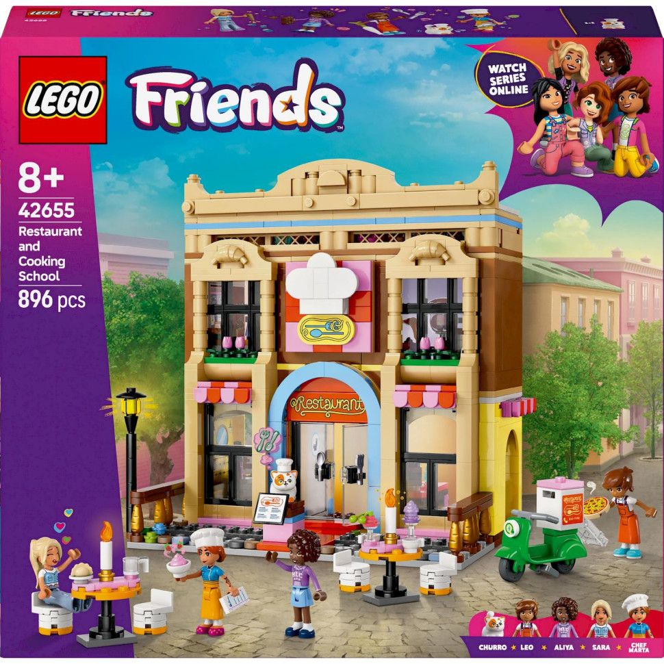 Конструктор LEGO Friends Ресторан и кулинарная школа 42655, 896 деталей