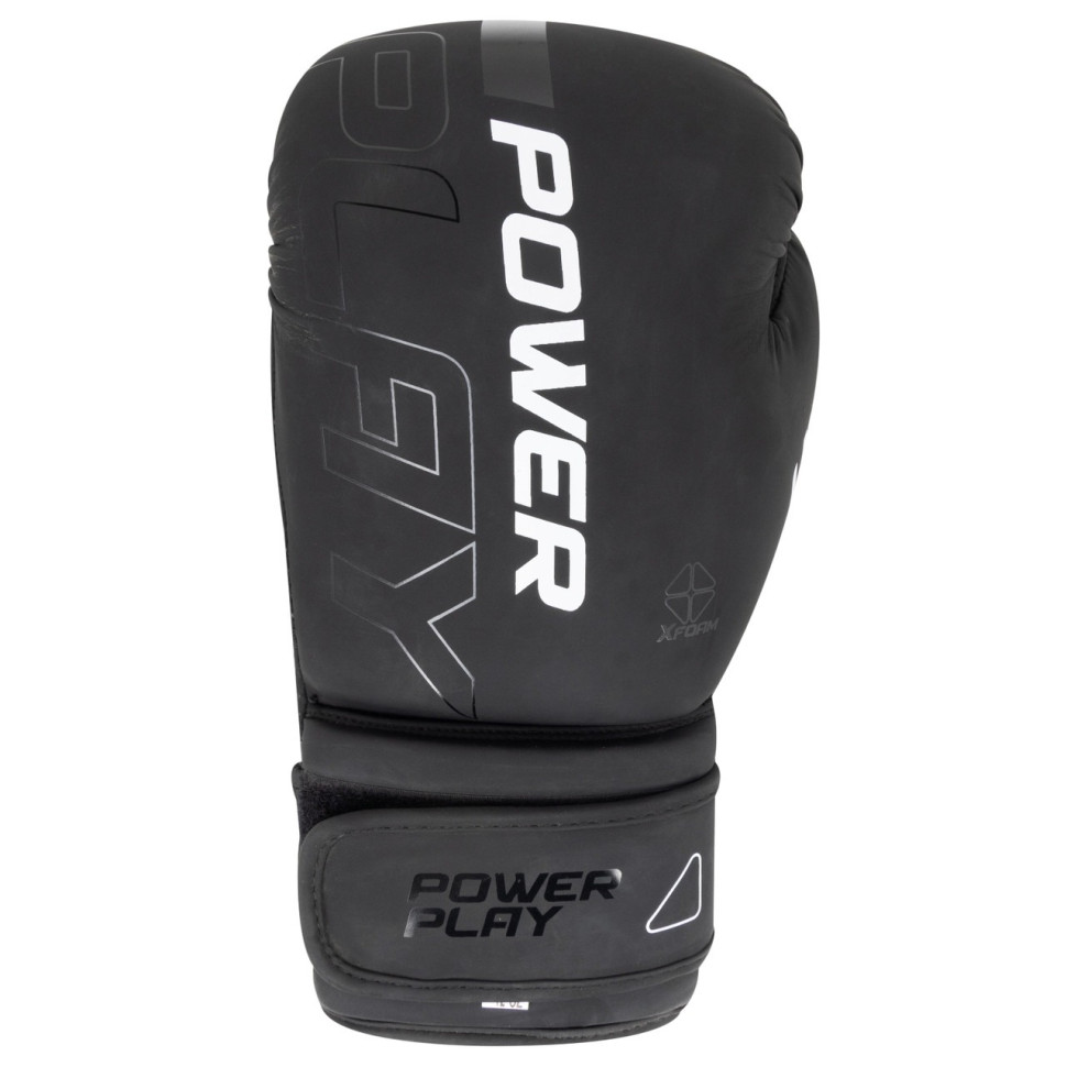 Боксерські рукавички 3024 Ultra Mat PowerPlay PP_3024_16oz_Bl/White, Чорно-Білі 16 унцій
