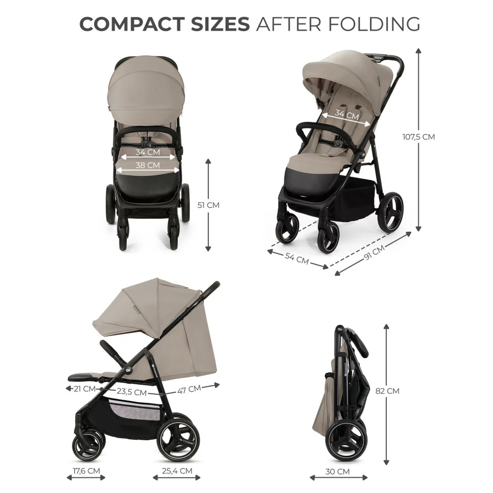 Прогулочная детская коляска Trig 3 Stone Beige Kinderkraft KSTRIG03BEG0000