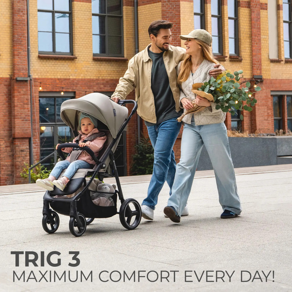 Прогулочная детская коляска Trig 3 Stone Beige Kinderkraft KSTRIG03BEG0000