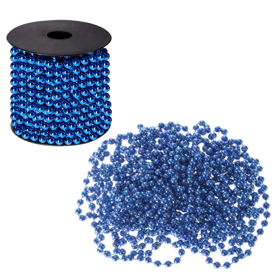 Намисто на ялинку новорічне Springos CA0059 d=8 мм, 10 м, Blue