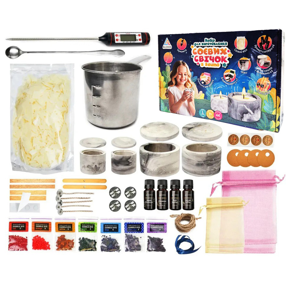 Набор для изготовления соевых свечей Maxi Alexes SSM-002 в кашпо