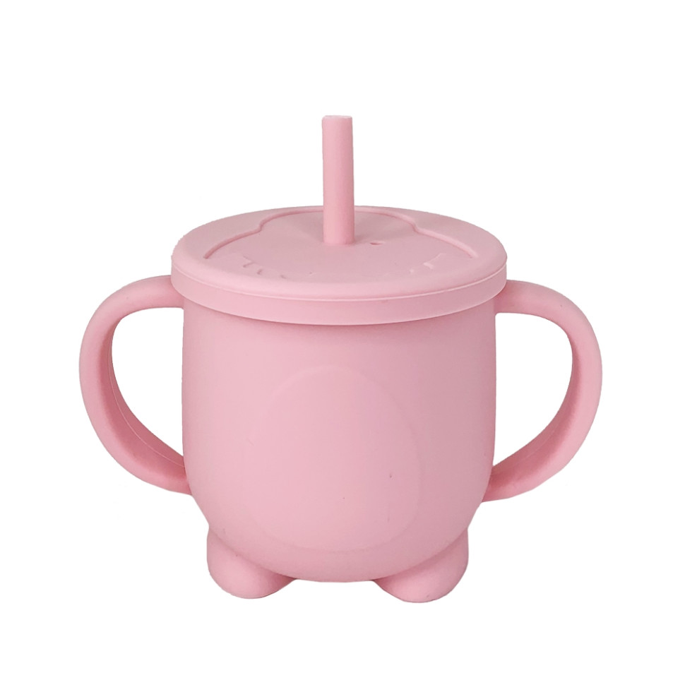 Силиконовая чашка-поилка с крышкой Mega Zayka MGZ-0302(Pink) 200 мл
