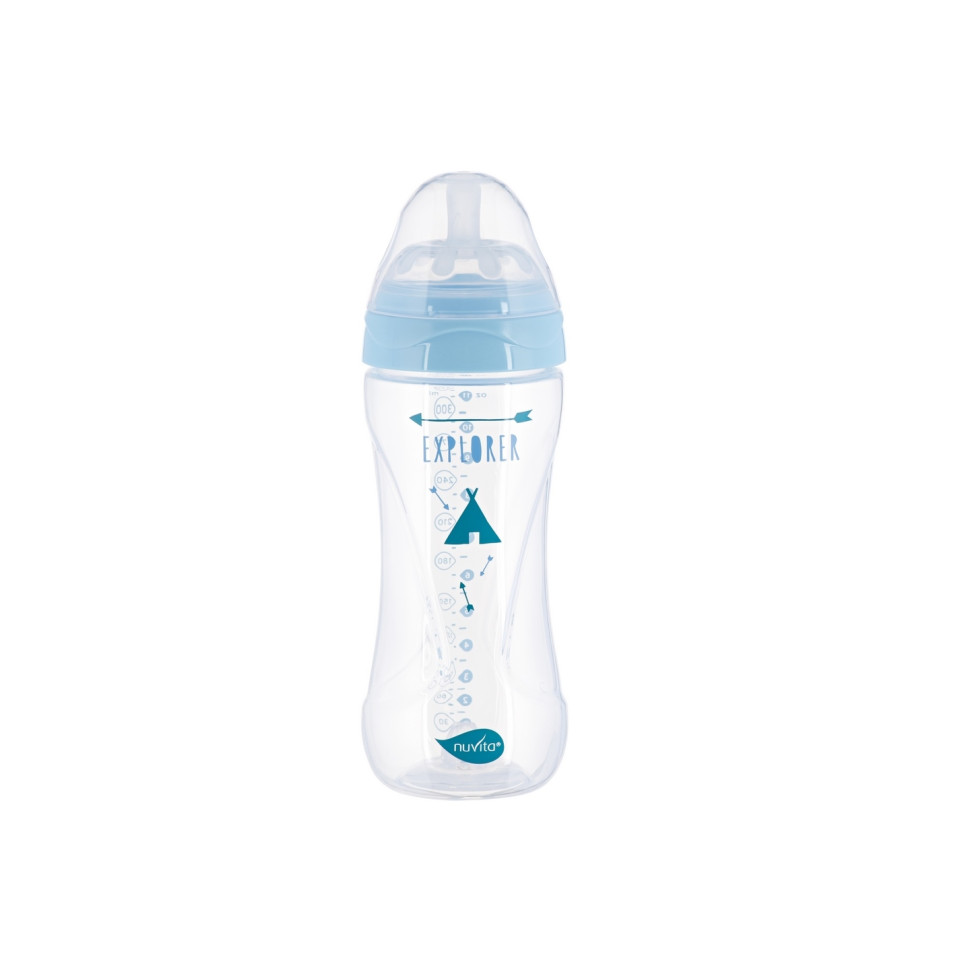 Дитяча пляшечка Nuvita 6051 Mimic Collection 330мл 4+ Антиколікова синя NV6051AZZURO
