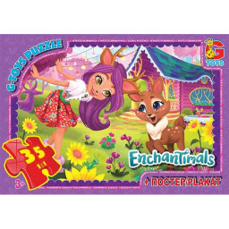 Детский пазл "Enchantimals" G-Toys EA211 плакат 35 элементов
