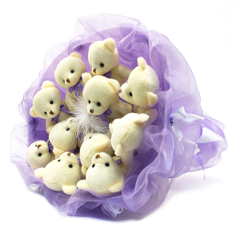 Букет з іграшок Ведмедики 11 лавандовий 5346IT