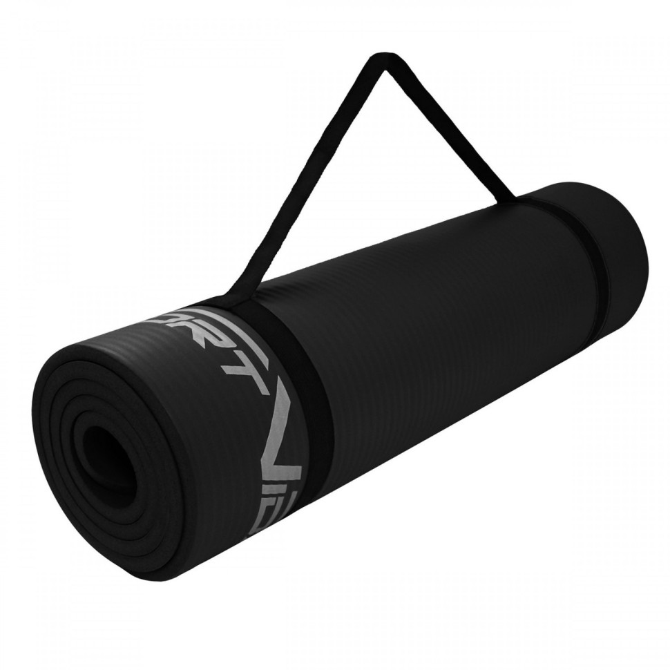Коврик (мат) спортивный NBR SportVida SV-HK0166 для йоги и фитнеса Black