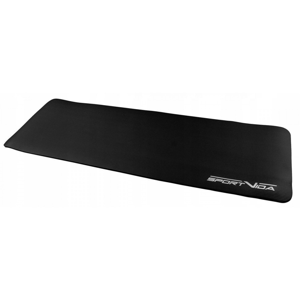 Коврик (мат) спортивный NBR SportVida SV-HK0166 для йоги и фитнеса Black