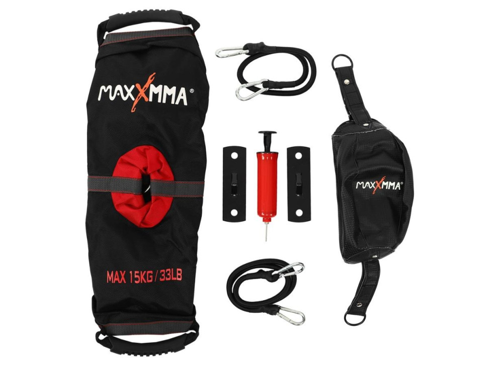 Груша боксерська пневматична на розтяжках з обважнювачем MaxxMMA 4163TT 22 см 
