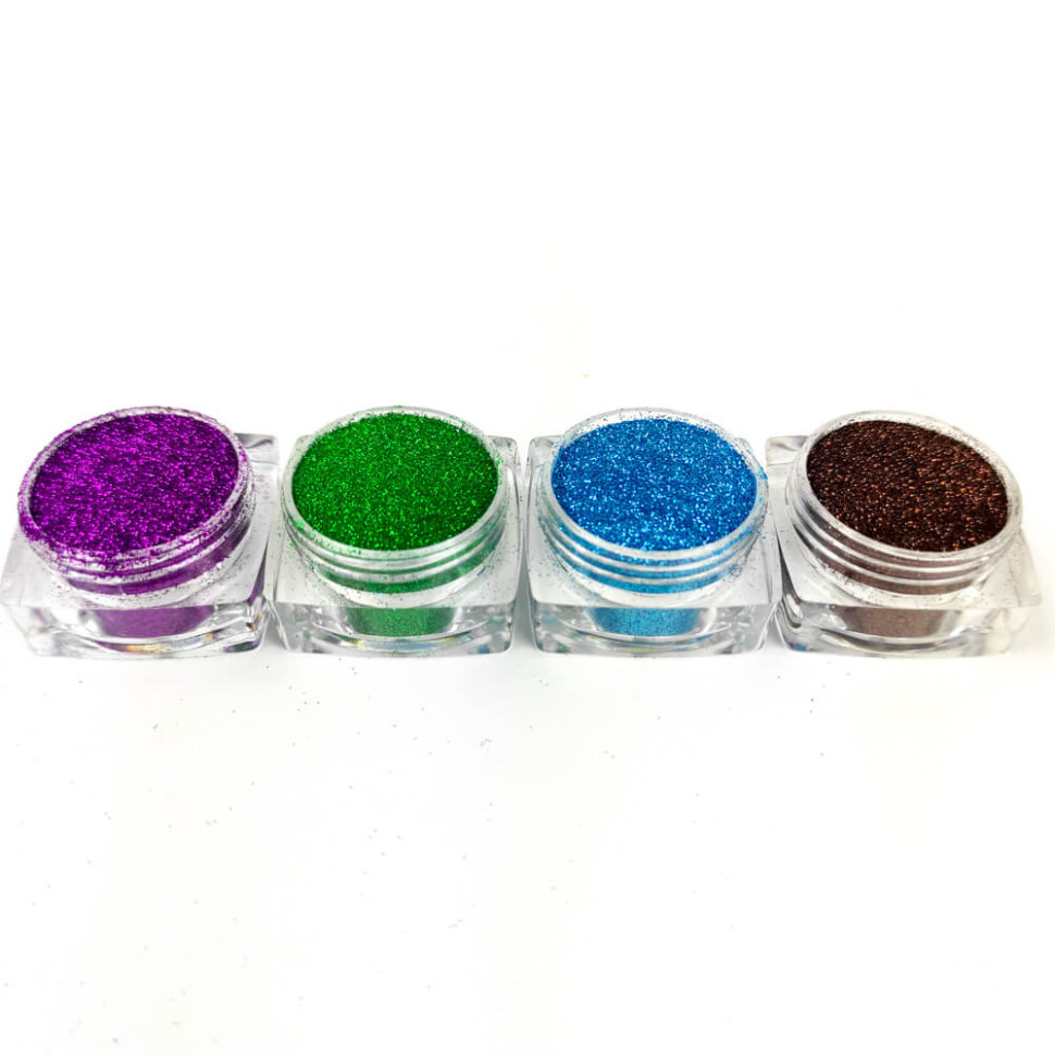 Набір гліттера для біо-тату «Базовий №3» Fresh Tattoo glitter-set-4x-3, 4 кольори 
