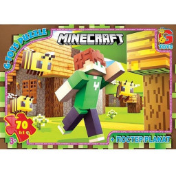 Детский пазл "Minecraft" G-Toys MC800 плакат 70 элементов