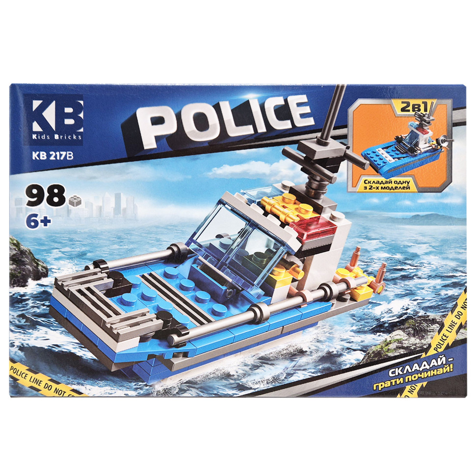 Дитячий конструктор Поліцейська серія Police Limo Toy KB 217B 2 в 1, 98 деталей