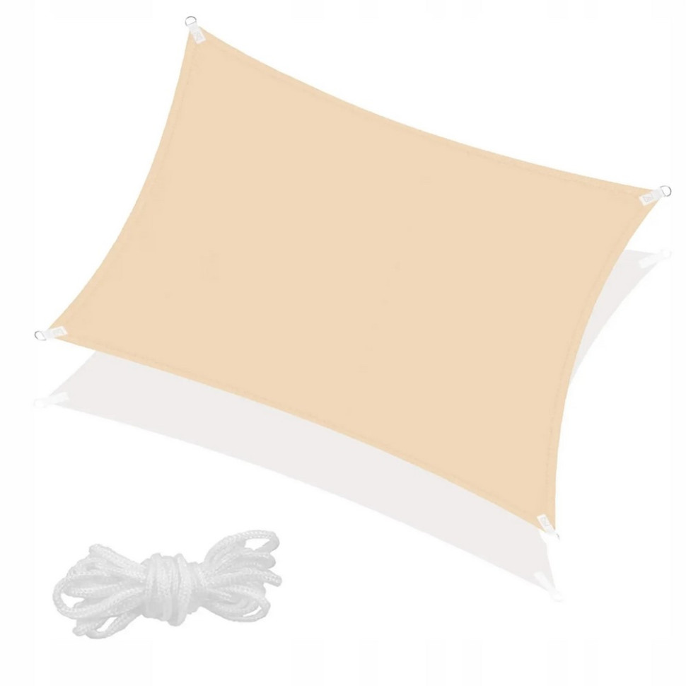 Тент-парус теневой для дома, сада и туризма Springos SN1038, 4 x 2 м, Beige