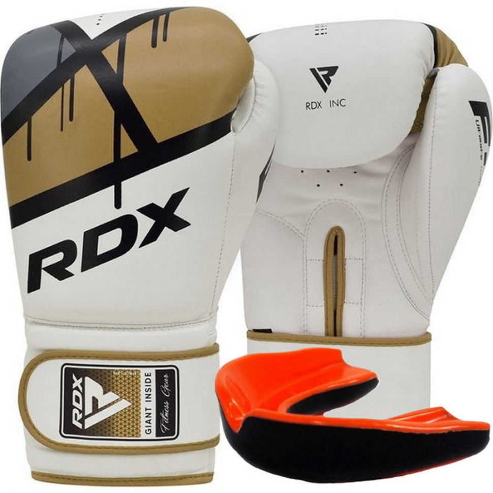 Боксерські рукавиці F7 Ego RDX Inc Limited BGR-F7GL-16oz, Golden 16 унцій (капа в комплекті)