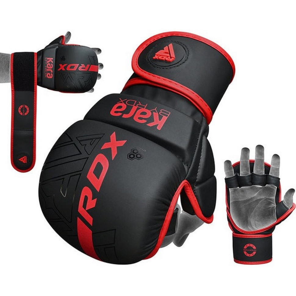 Перчатки для ММА F6 KARA Matte RDX Inc Limited GSR-F6MR-L/XL+ Red, L/XL (капа в комплекте)