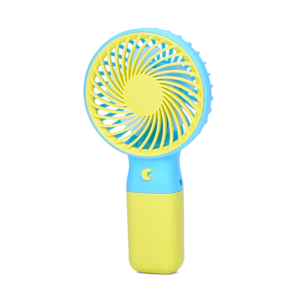 Портативний ручний вентилятор Bambi MK 5609(Yellow) з підставкою, 15,5 см, USB