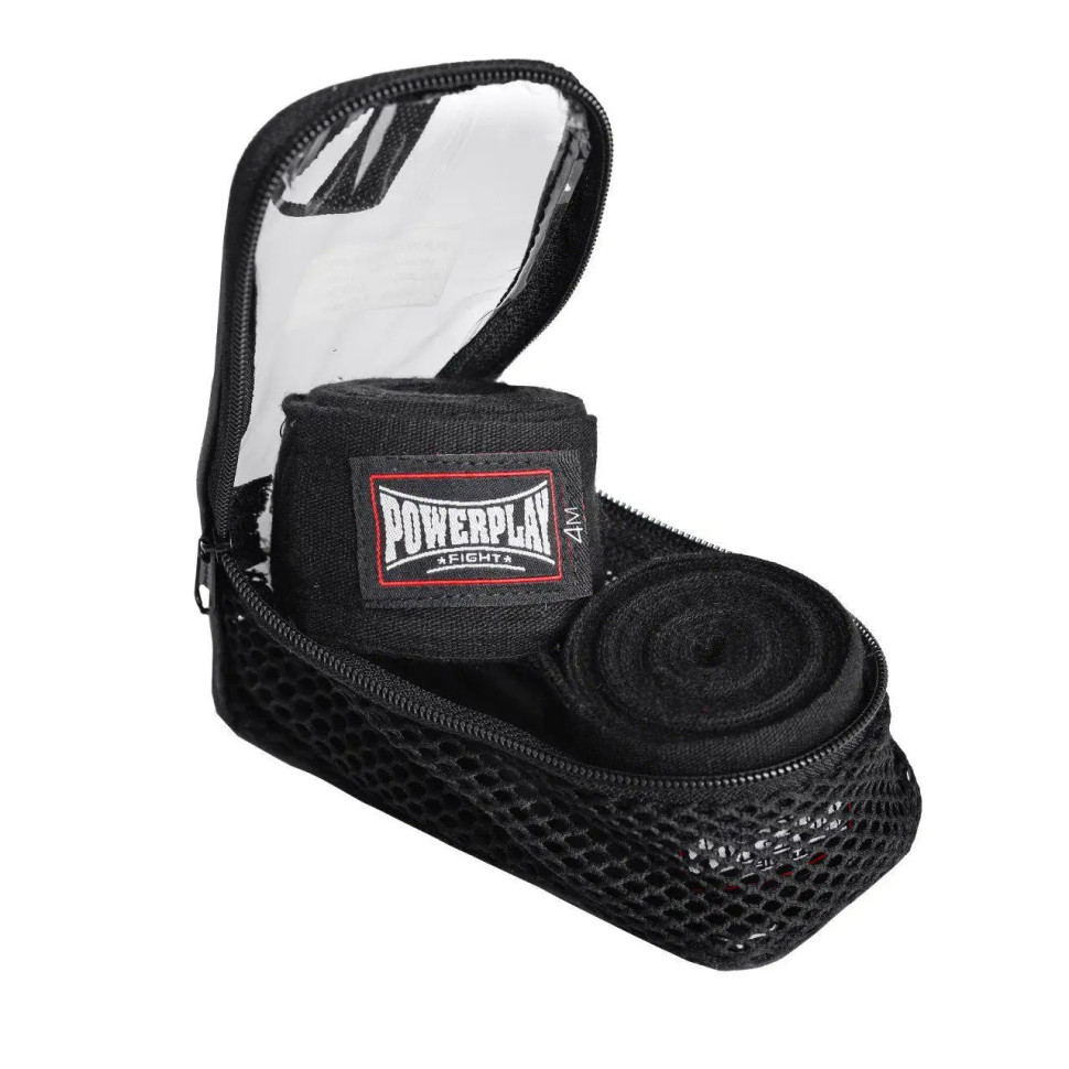 Бинты для бокса PowerPlay PP_3047_4m_Black, Чорні (4м)