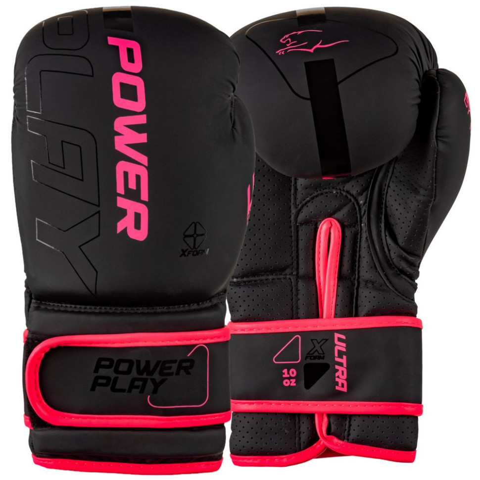 Боксерські рукавички 3024 Ultra Mat PowerPlay PP_3024_10oz_Bl/Pink, розмір 10 унцій