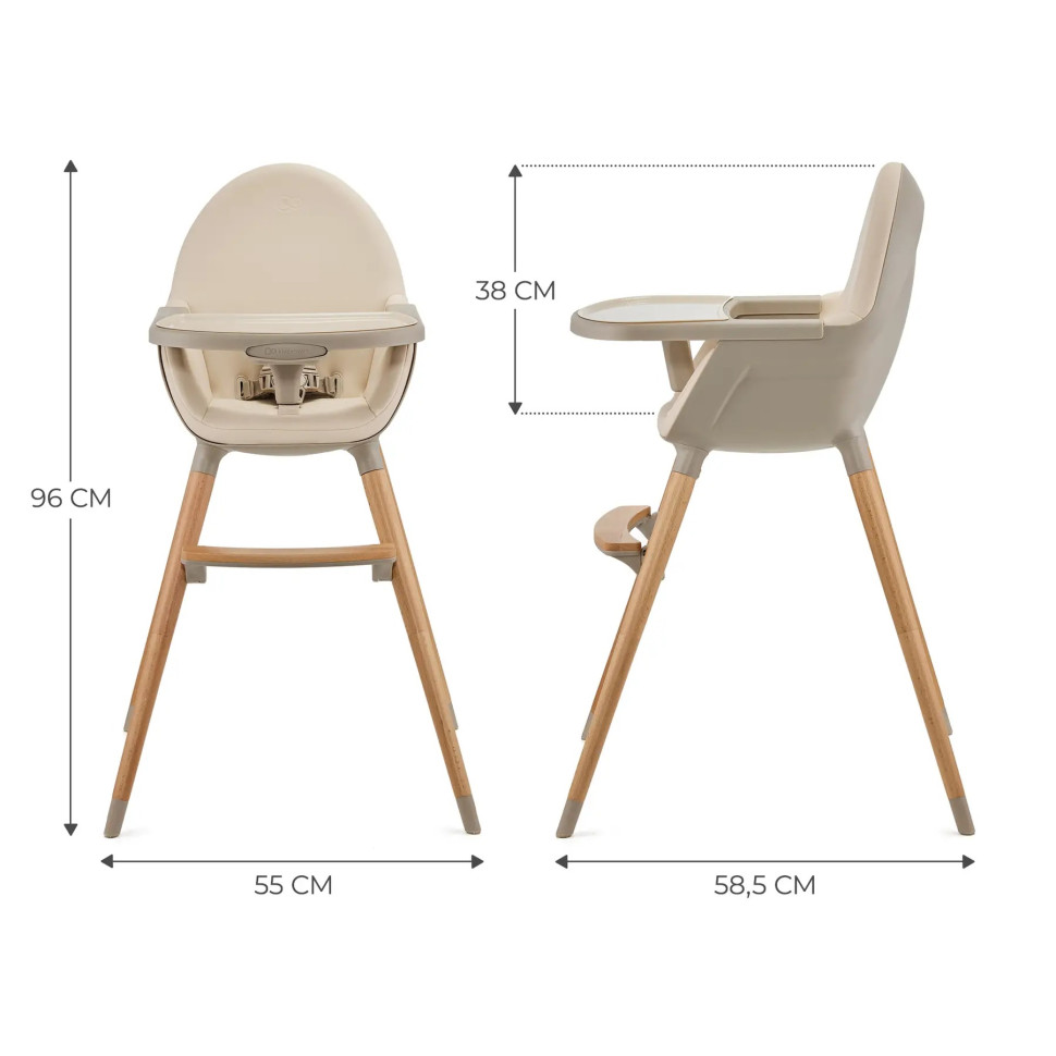 Дитячий стільчик для годування Fini 2 Kinderkraft KHFINI02BEG0000 Beige 2 в 1