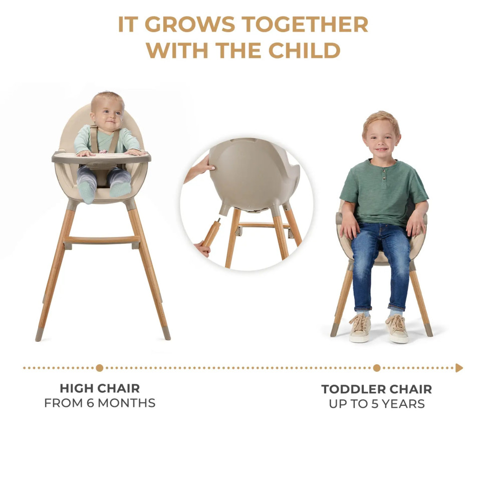 Дитячий стільчик для годування Fini 2 Kinderkraft KHFINI02BEG0000 Beige 2 в 1