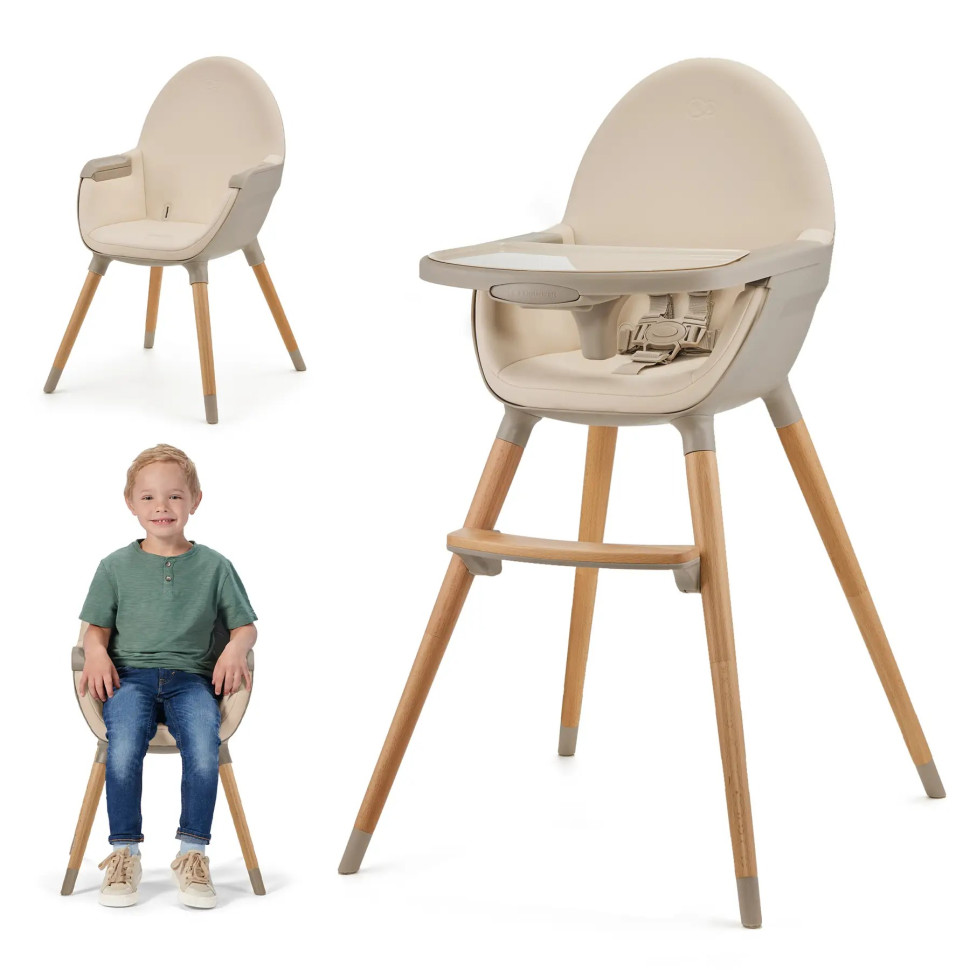Дитячий стільчик для годування Fini 2 Kinderkraft KHFINI02BEG0000 Beige 2 в 1