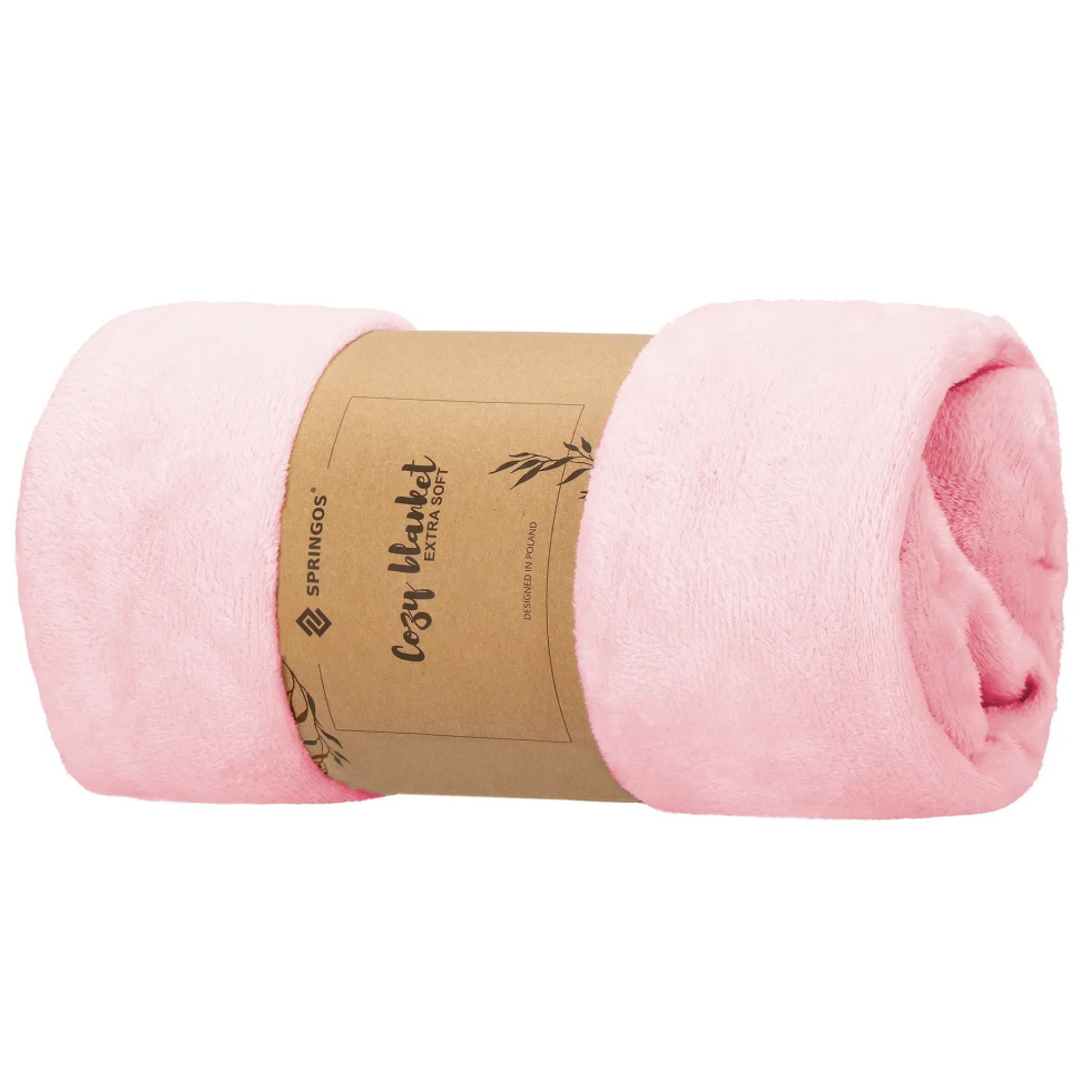 Плед-покрывало Extra Soft Springos HA7185 розовый 150x200 см