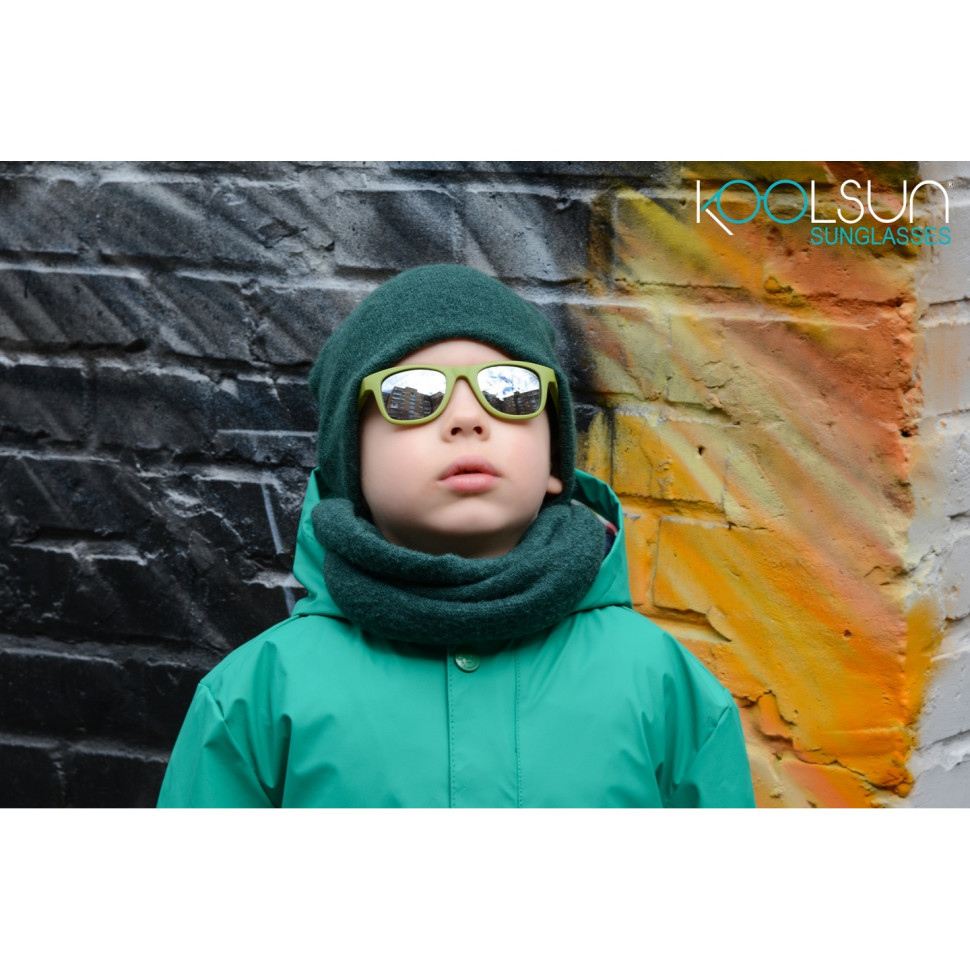 Детские солнцезащитные очки Koolsun цвета хаки серии Wave (Размер: 1+) KS-WAOB001