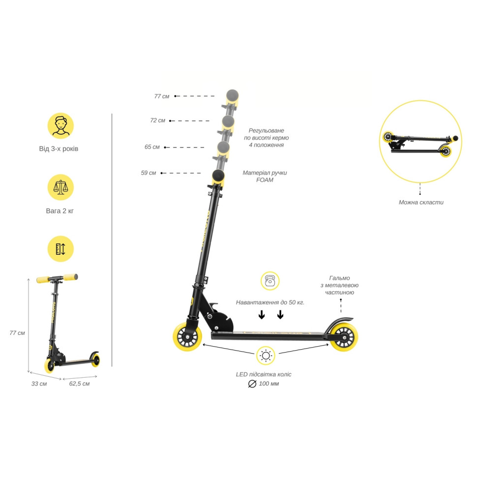 Самокат Miqilong Cart Черный CART-100-BLACK