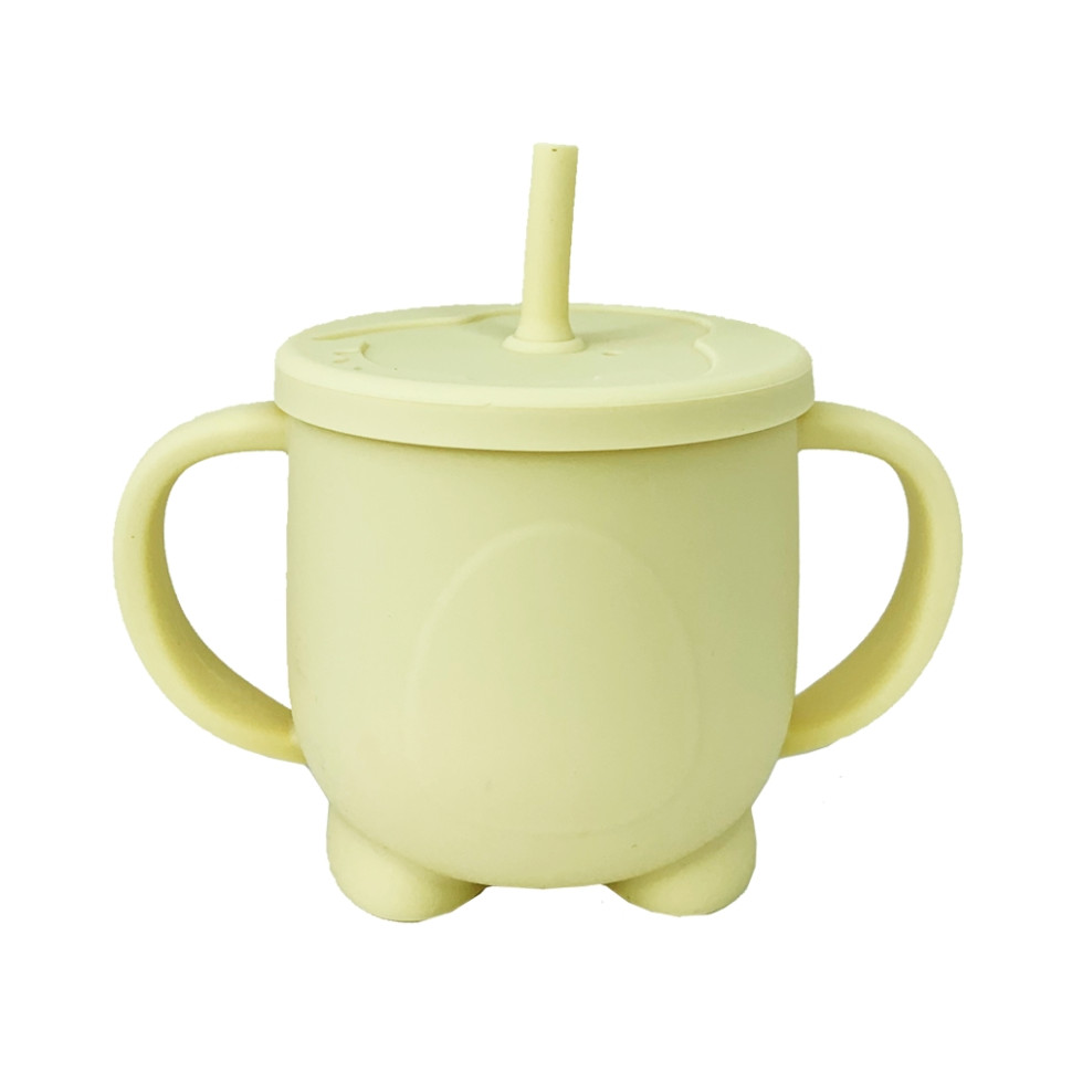 Силіконова чашка-поїлка з кришкою Mega Zayka MGZ-0302(Yellow) 200 мл