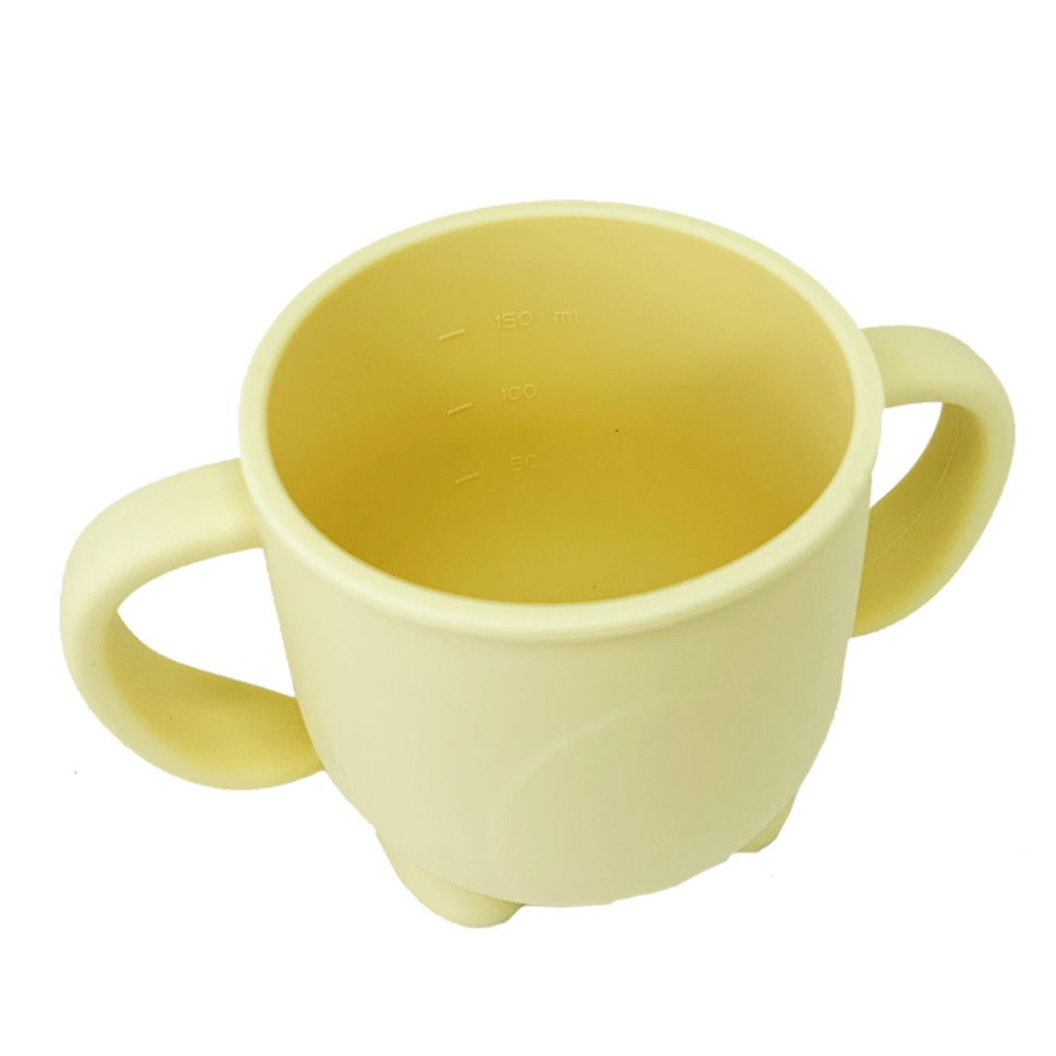 Силіконова чашка-поїлка з кришкою Mega Zayka MGZ-0302(Yellow) 200 мл