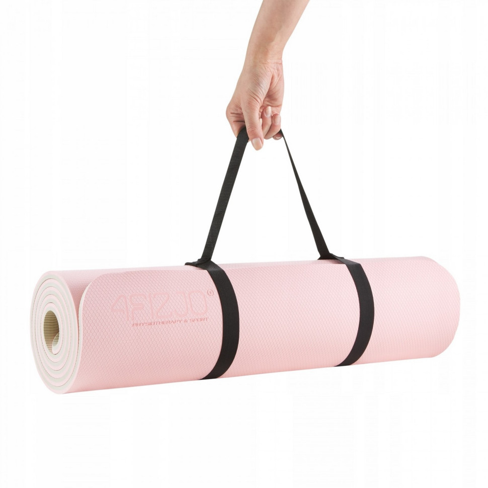Коврик спортивный 4FIZJO 4FJ0200 TPE 180 x 60 x 1 см, Pink/Grey