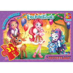 Детский пазл "Enchantimals" G-Toys EA212 плакат 35 элементов