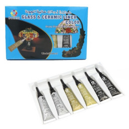 Набор красок для стекла и керамики Bambi DSCN0672, 12 мл 6 шт