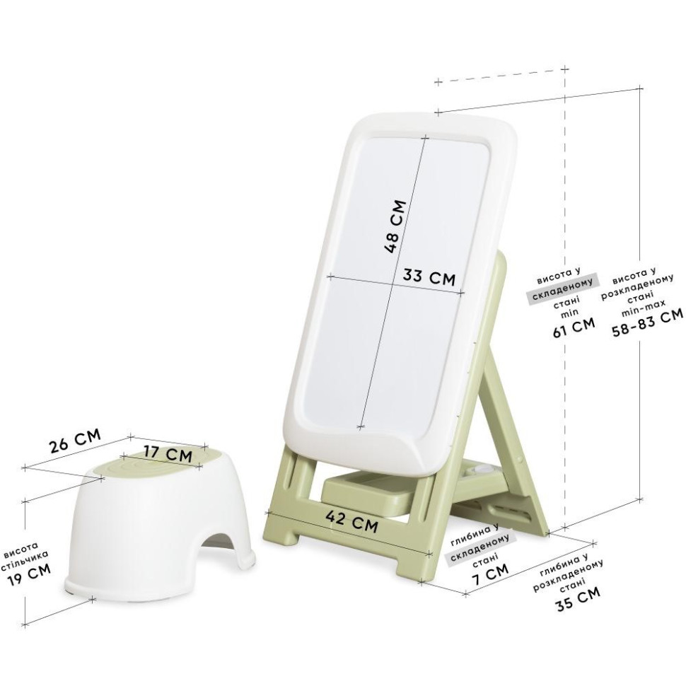 Мольберт для рисования 2в1 Flint Mealux KD-G011 Green магнитная доска