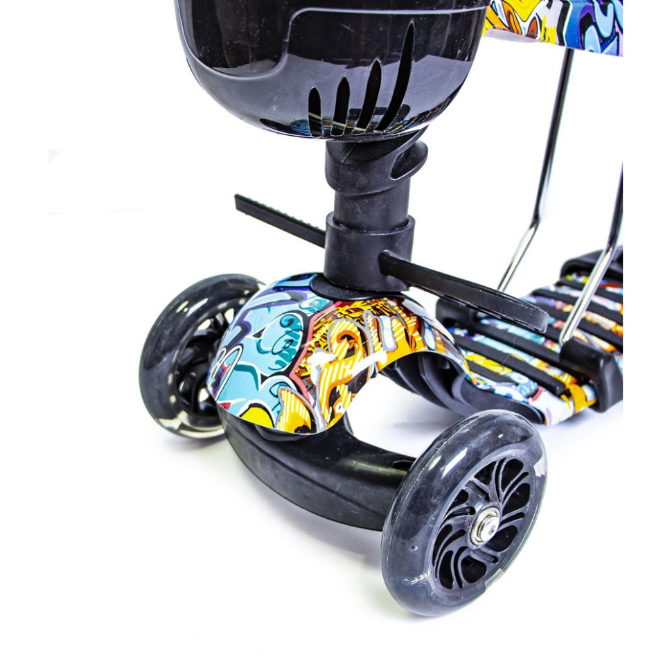Самокат детский 3-х колесный 5 в 1 Scooter Graffiti Bambi 1617629379 до 25 кг