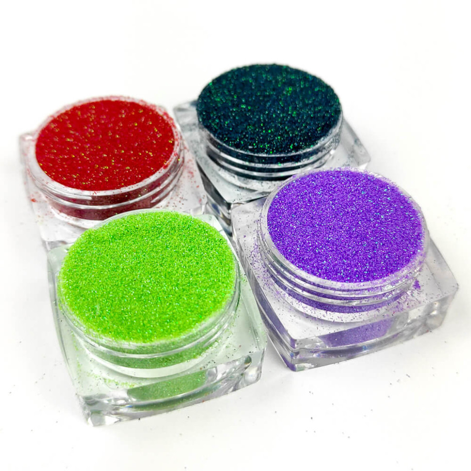 Набір гліттера для біо-тату «Райдужний №4» Fresh Tattoo glitter-set-4x-4, 4 кольори 