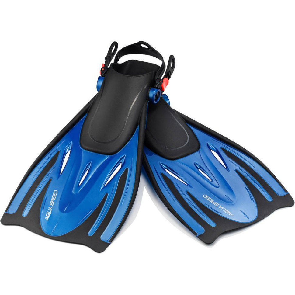 Ласти дитячі WOMBAT KID Aqua Speed​​ 528-11-1 чорний, синій, розмір 27-31