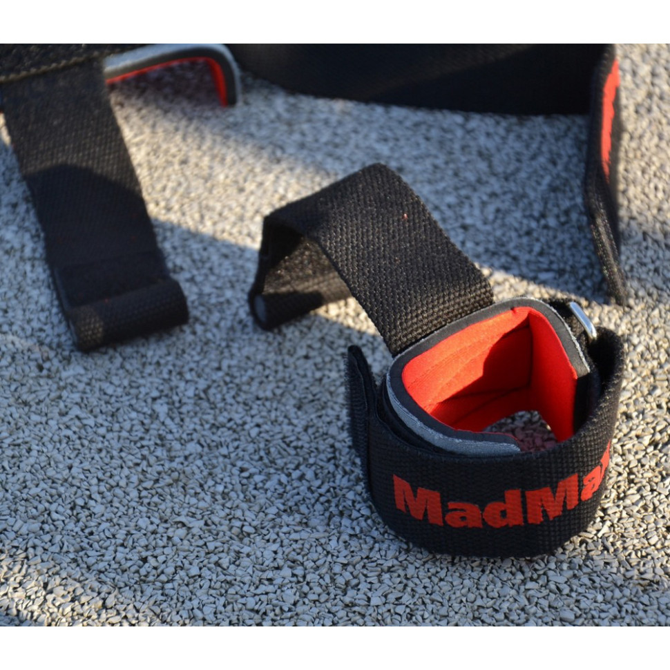 Лямки для тяги PWR Straps+ MadMax MFA-332-U, Black/Grey/Red