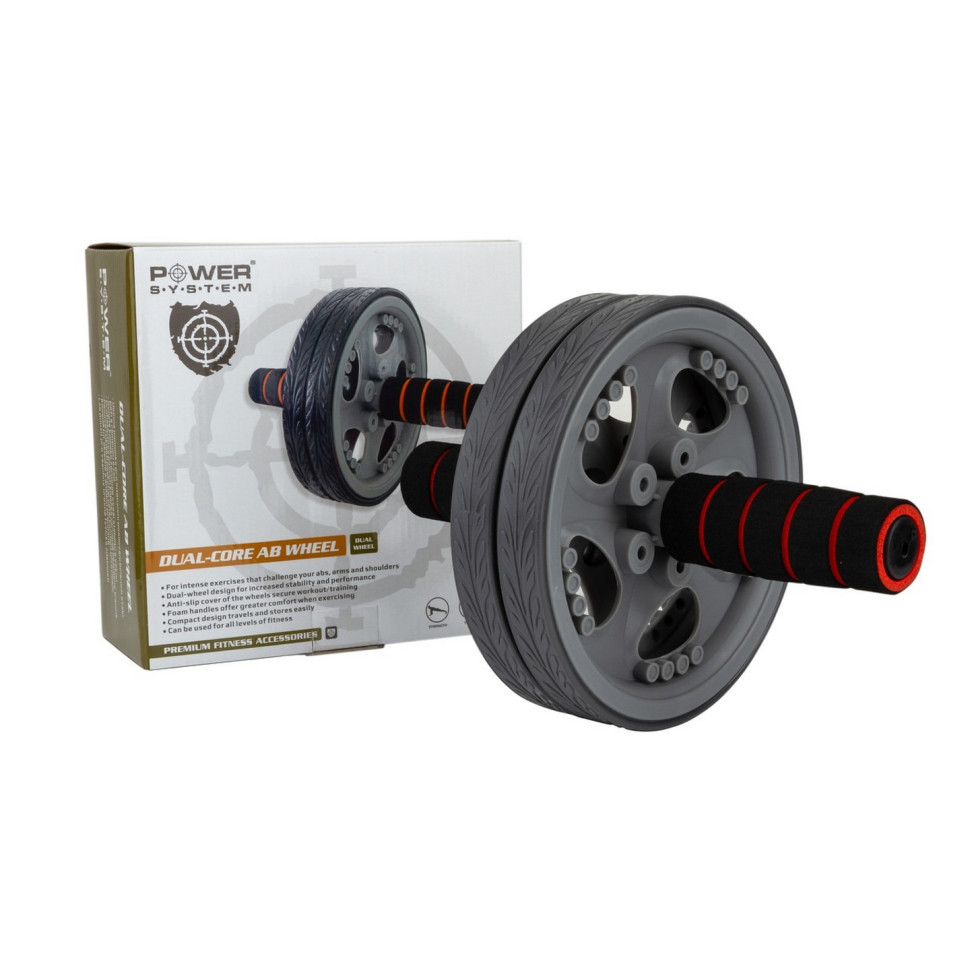 Колесо для пресса Dual-Core Ab Wheel Power System PS-4042_Grey-Black