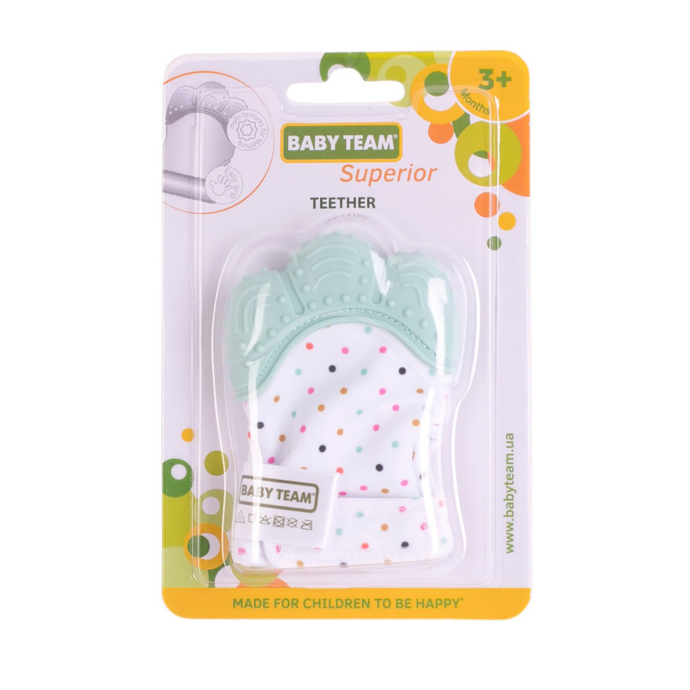 Детский прорезыватель-перчатка Baby Team 4090_бірюзовий