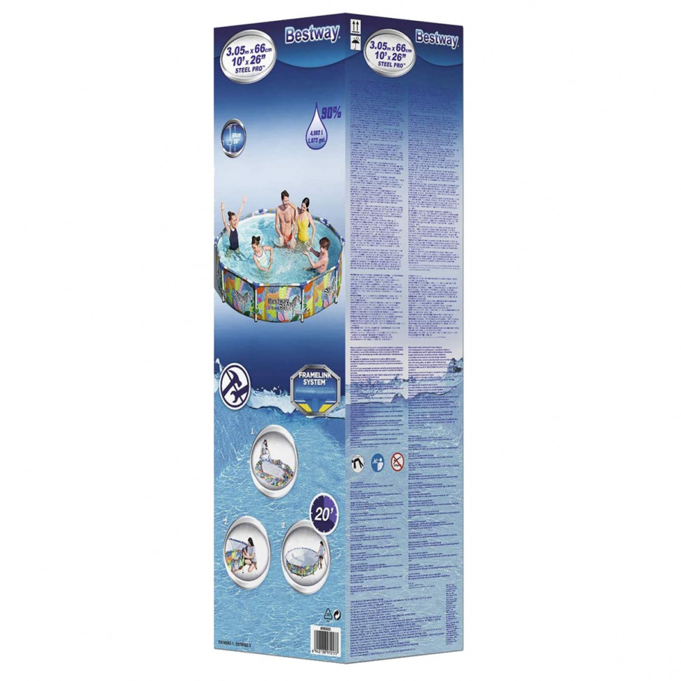 Бассейн каркасный круглый Bestway 56985, 305х66 см, 4062 л