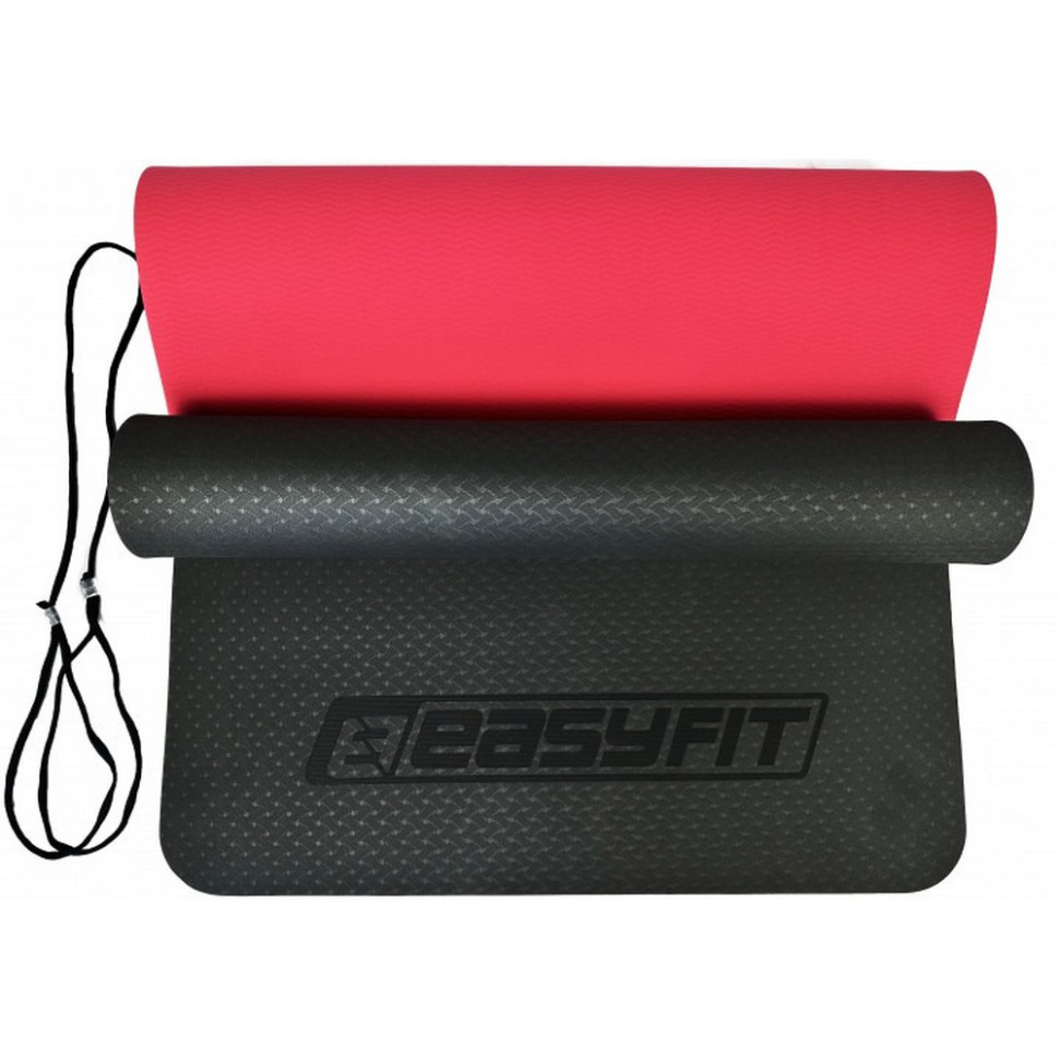 Килимок для йоги та фітнесу двошаровий EasyFit EF-1924-BR, TPE+TC 6 мм
