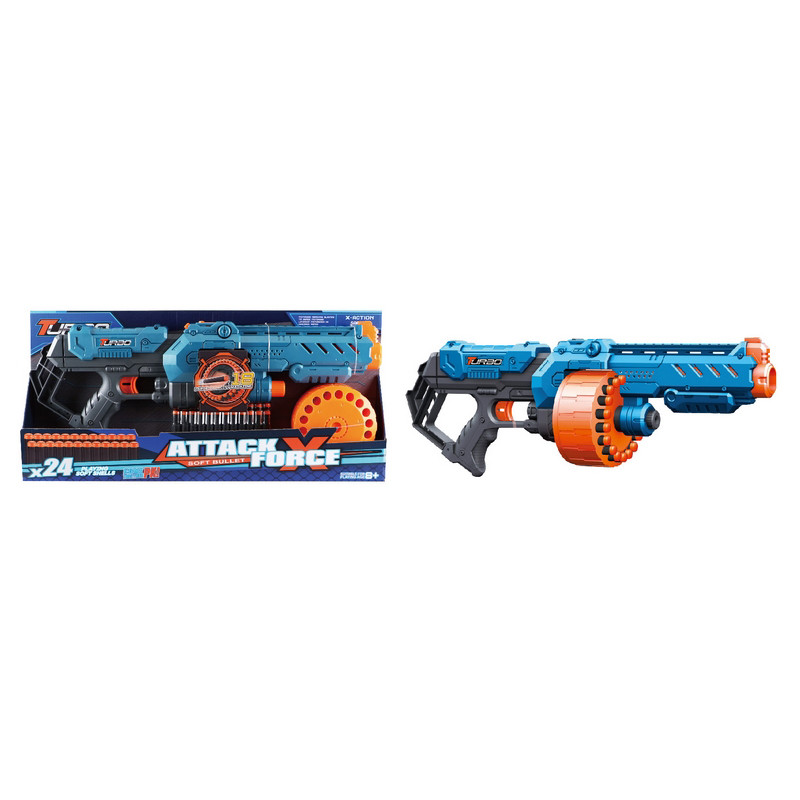 Іграшковий кулемет механічний Blaster ВТ332 з барабаном і м'якими патронами