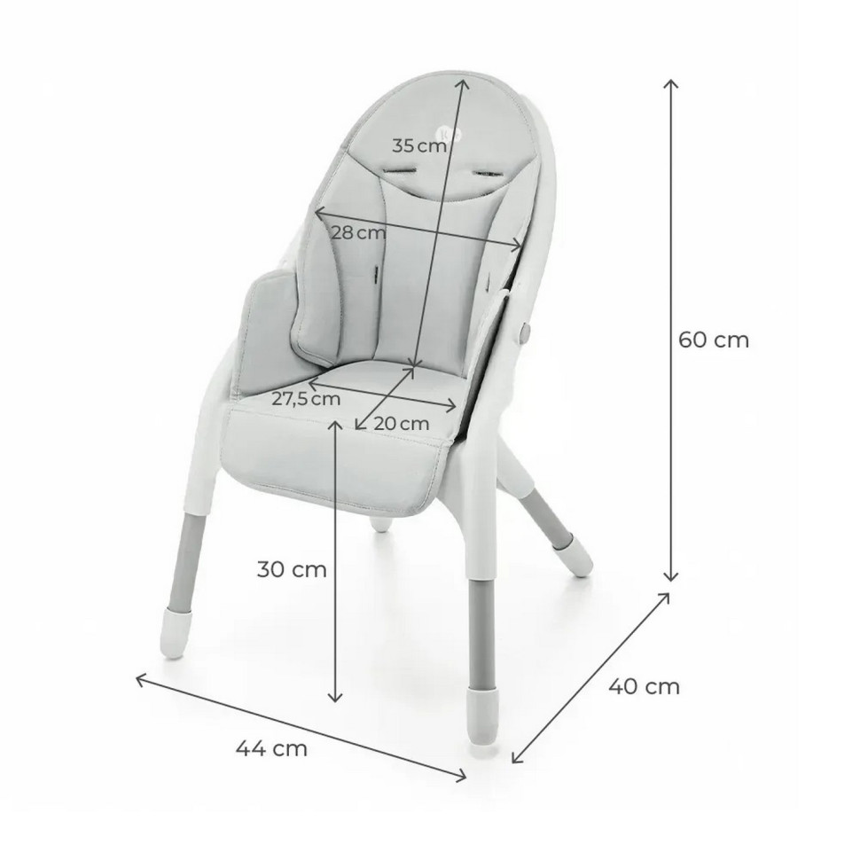 Стільчик для годування Dinnly Kinderkraft KHDINN00LGR0000 Grey