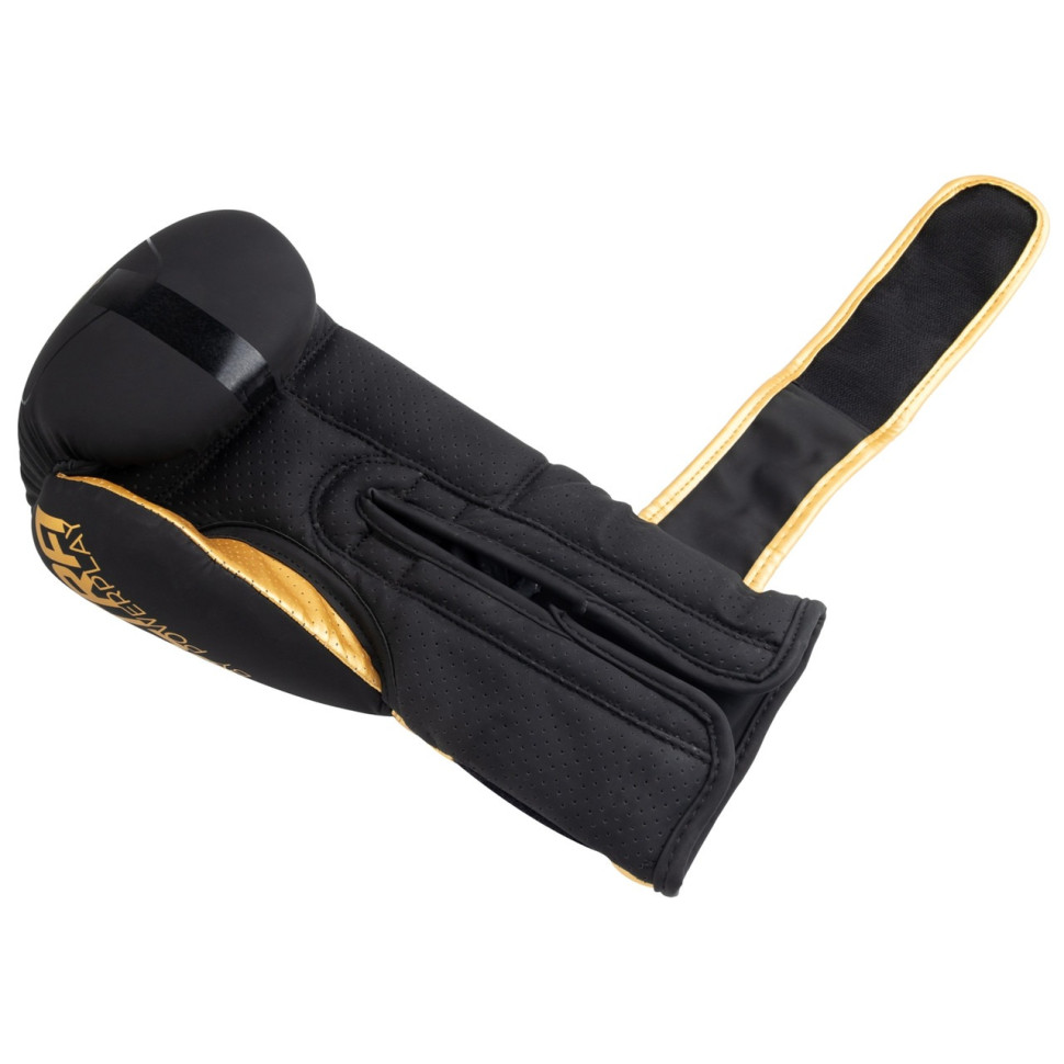 Боксерські рукавиці 3024 Ultra Mat PowerPlay PP_3024_12oz_Bl/Gold, Чорно-Золоті 12 унцій