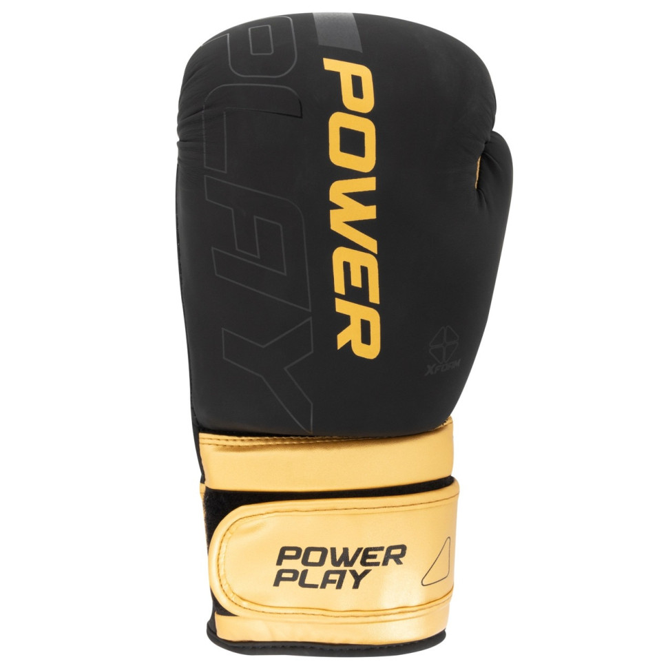 Боксерські рукавиці 3024 Ultra Mat PowerPlay PP_3024_12oz_Bl/Gold, Чорно-Золоті 12 унцій